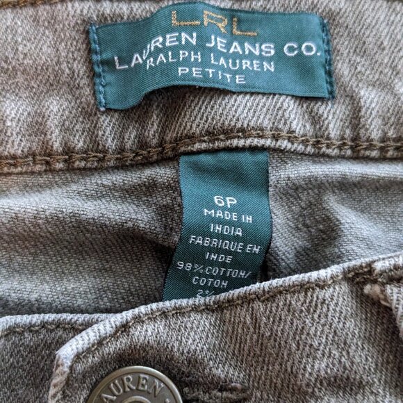 LRL Lauren Jeans Co Ralph Lauren Petite Brown Straight Leg Jeans, Size 6 Petite - Picture 3 of 12